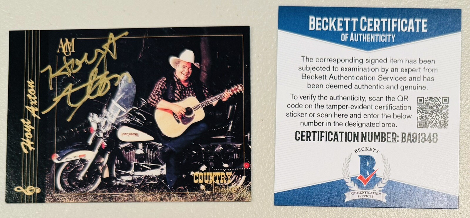 Hoyt Axton Signed Autographed 1992 Country Classics Card #94 BAS Beckett Cert