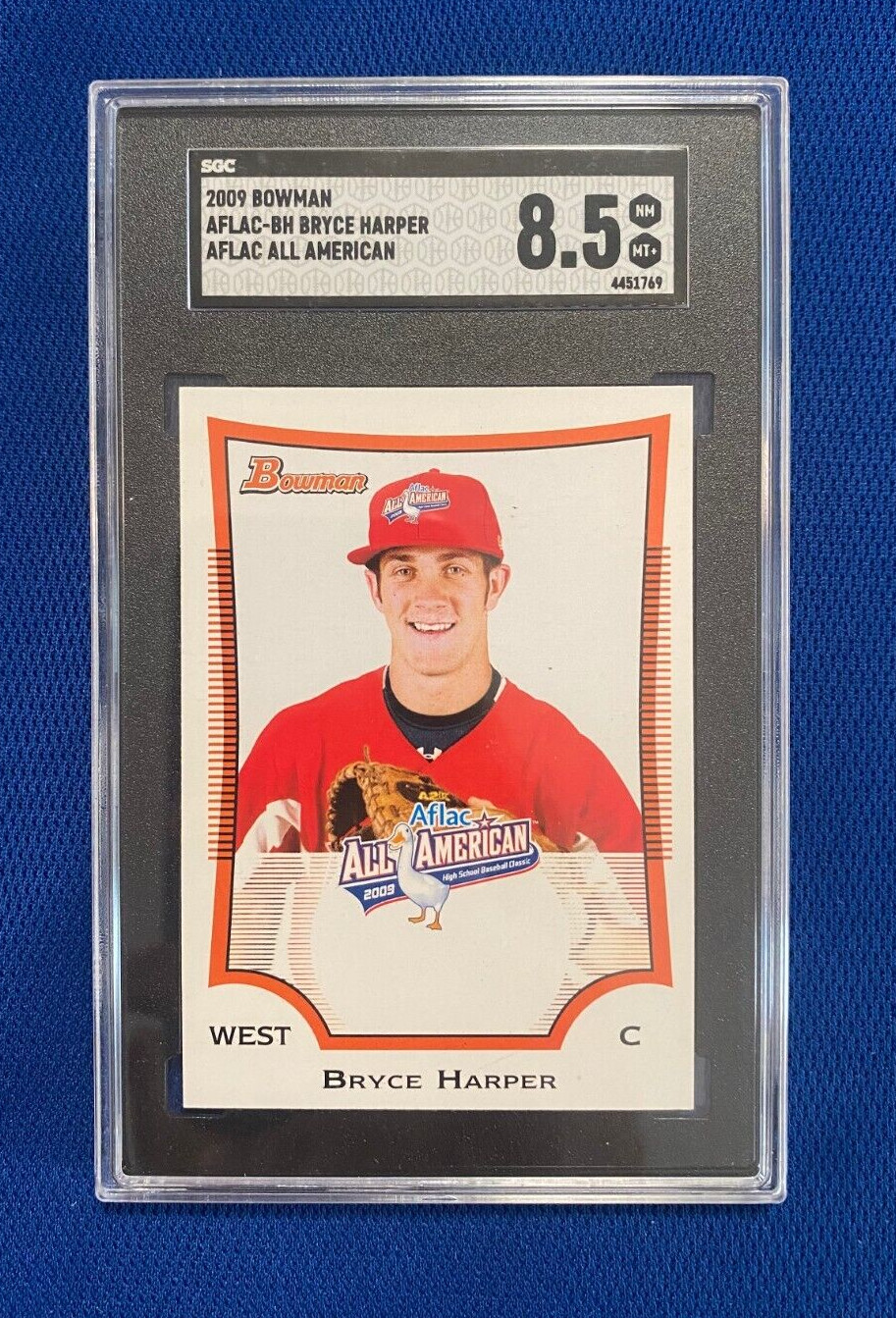 2009 BOWMAN AFLAC-BH BRYCE HARPER ALL AMERICAN CARD SGC 8.5 NM-MT