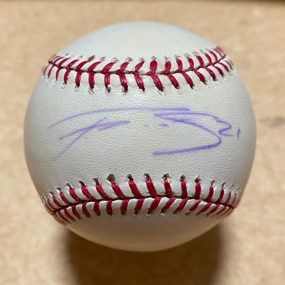 FRANKLIN GUTIERREZ INDIANS/DODGERS SIGNED AUTOGRAPHED M.L. BASEBALL W/COA *