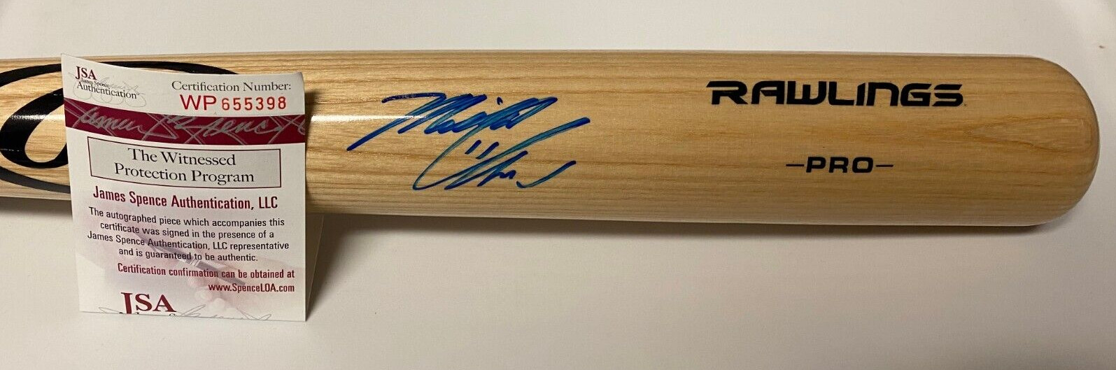 MICHAEL CHAVIS RED SOX/PIRATES SIGNED AUTOGRAPHED RAWLINGS PRO BAT JSA