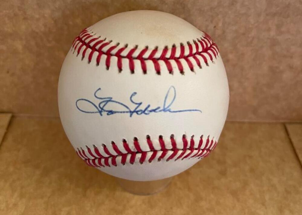 TOM TREBELHORN BREWERS SIGNED AUTOGRAPHED A.L. BASEBALL BECKETT AUTH