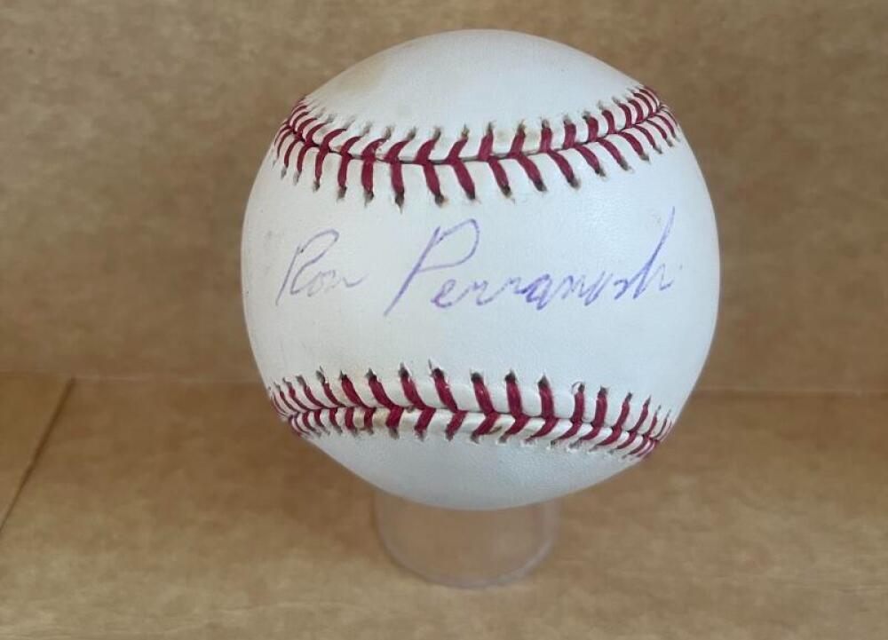 RON PERRANOSKI DODGERS/TWINS SIGNED AUTOGRAPHED M.L. BASEBALL BECKETT AUTH