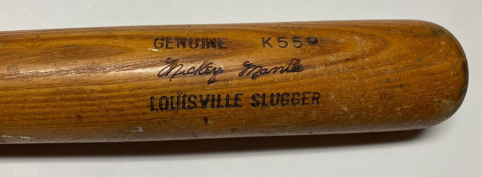 MICKEY MANTLE NY YANKEES K55 LOUISVILLE SLUGGER H&B BASEBALL BAT POWERIZED RARE COLLECTIBLE MEMORABILIA