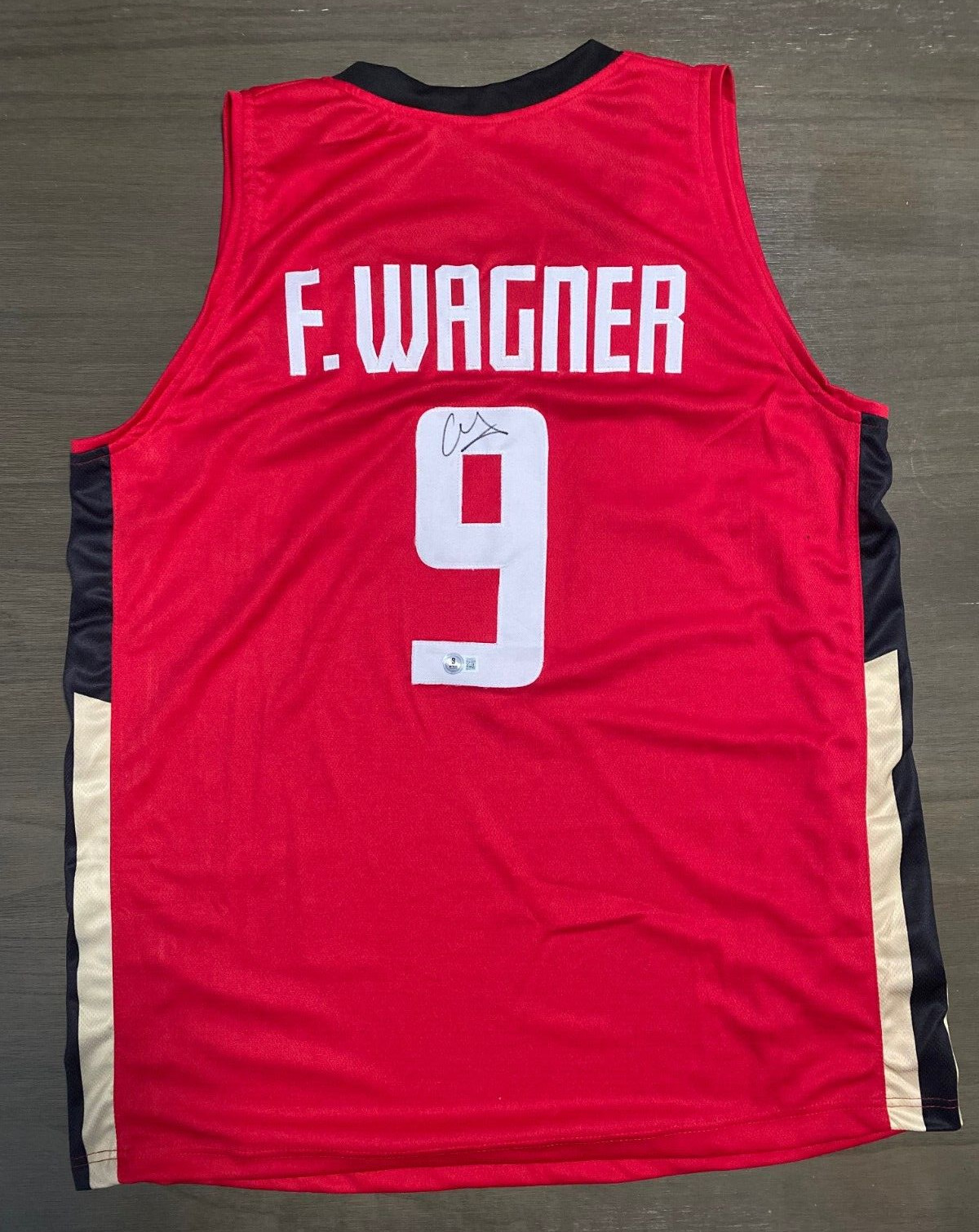 FRANZ WAGNER #9 OLYMPIC GERMAN DEUTSCHLAND SIGNED CUSTOM JERSEY XL BECKETT B