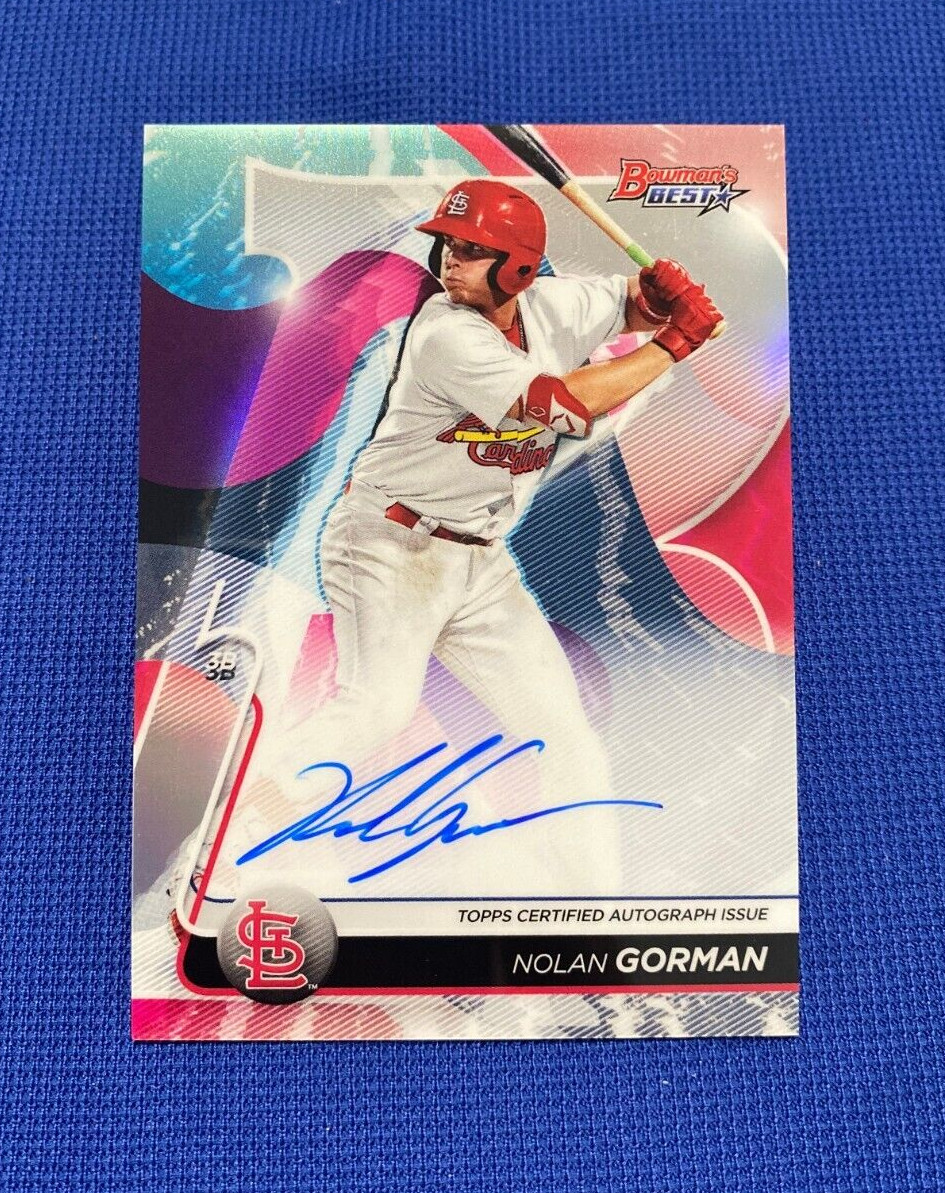 2020 BOWMANS BEST NOLAN GORMAN STL CARDINALS AUTO SIGNED REFRACTOR #B20-NG0
