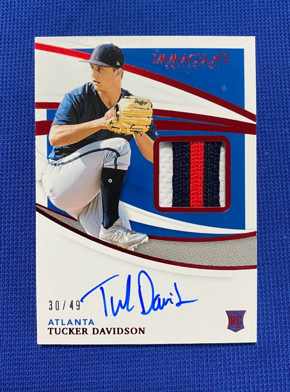 2021 IMMACULATE COLLECTION TUCKER DAVIDSON ATLANTA BRAVES AUTO JERSEY PATCH /49
