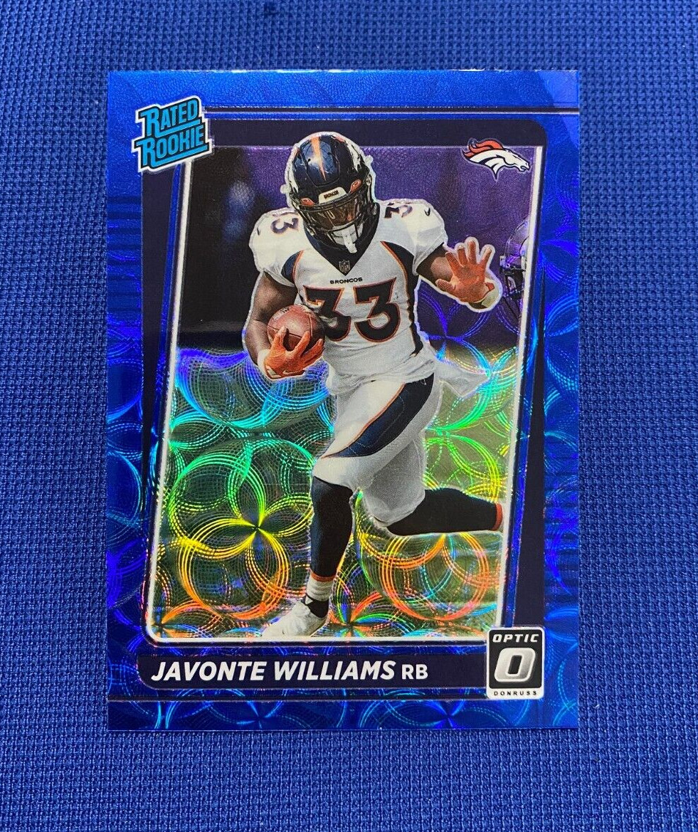 2021 PANINI DONRUSS OPTIC PRIZM JAVONTE WILLIAMS BRONCOS BLUE RATED ROOKIE CARD COLLECTIBLE MEMORABILIA
