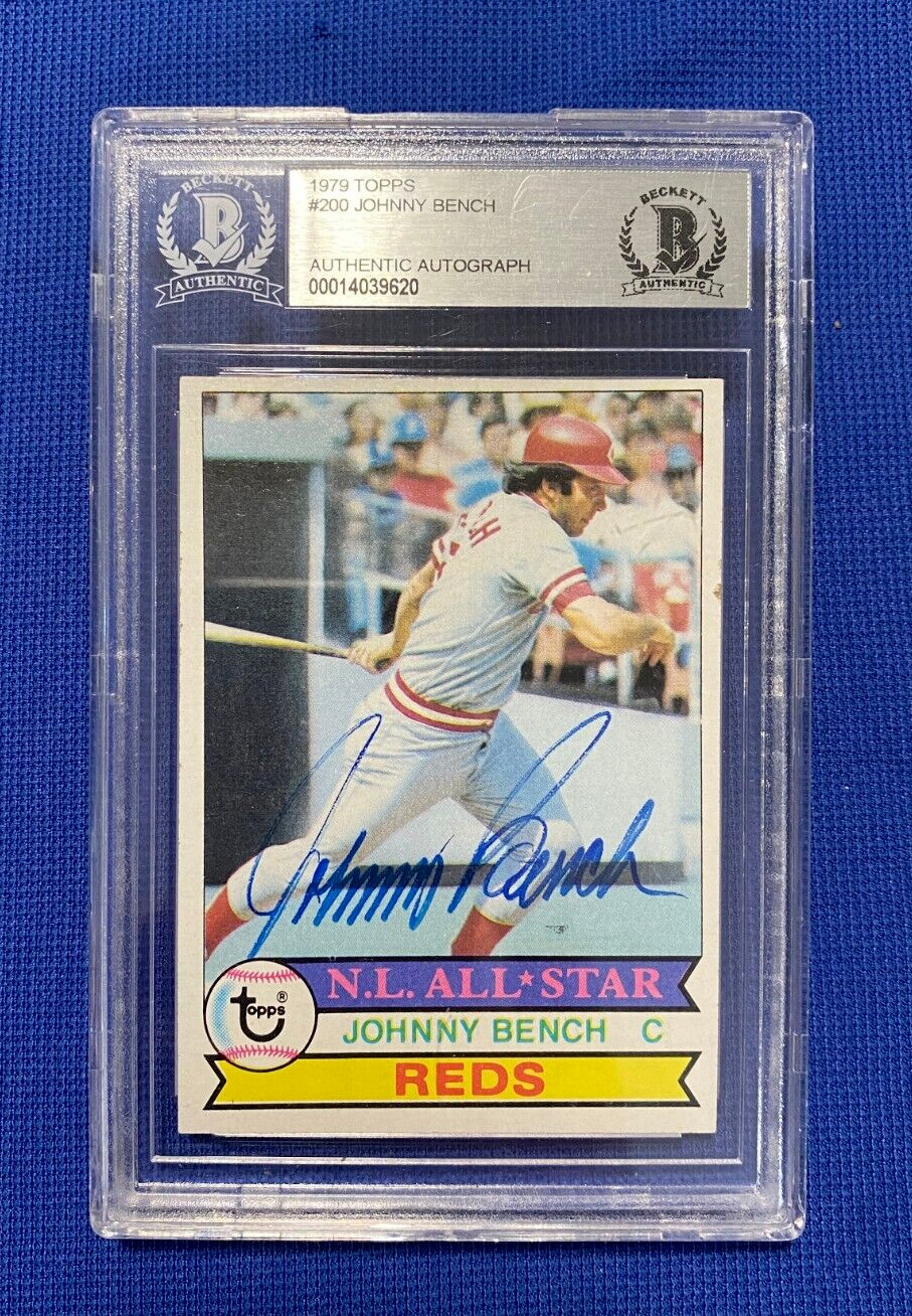 1979 TOPPS JOHNNY BENCH CINCINNATI REDS N.L ALL-STAR #400 AUTO AUTOGRAPH BECKETT