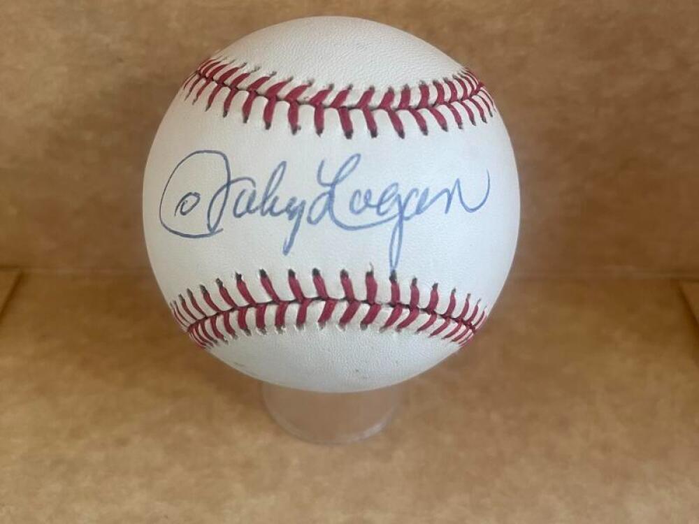 JOHNNY LOGAN MILWAUKEE BRAVES SIGNED AUTOGRAPHED M.L. BASEBALL BECKETT AUTH