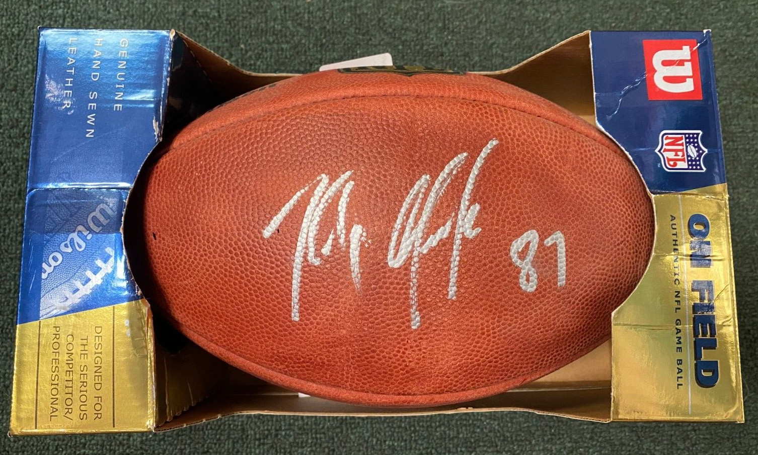 ROB GRONKOWSKI NEW ENGLAND PATRIOTS SIGNED DUKE WILSON AUTHENTIC FOOTBALL JSA