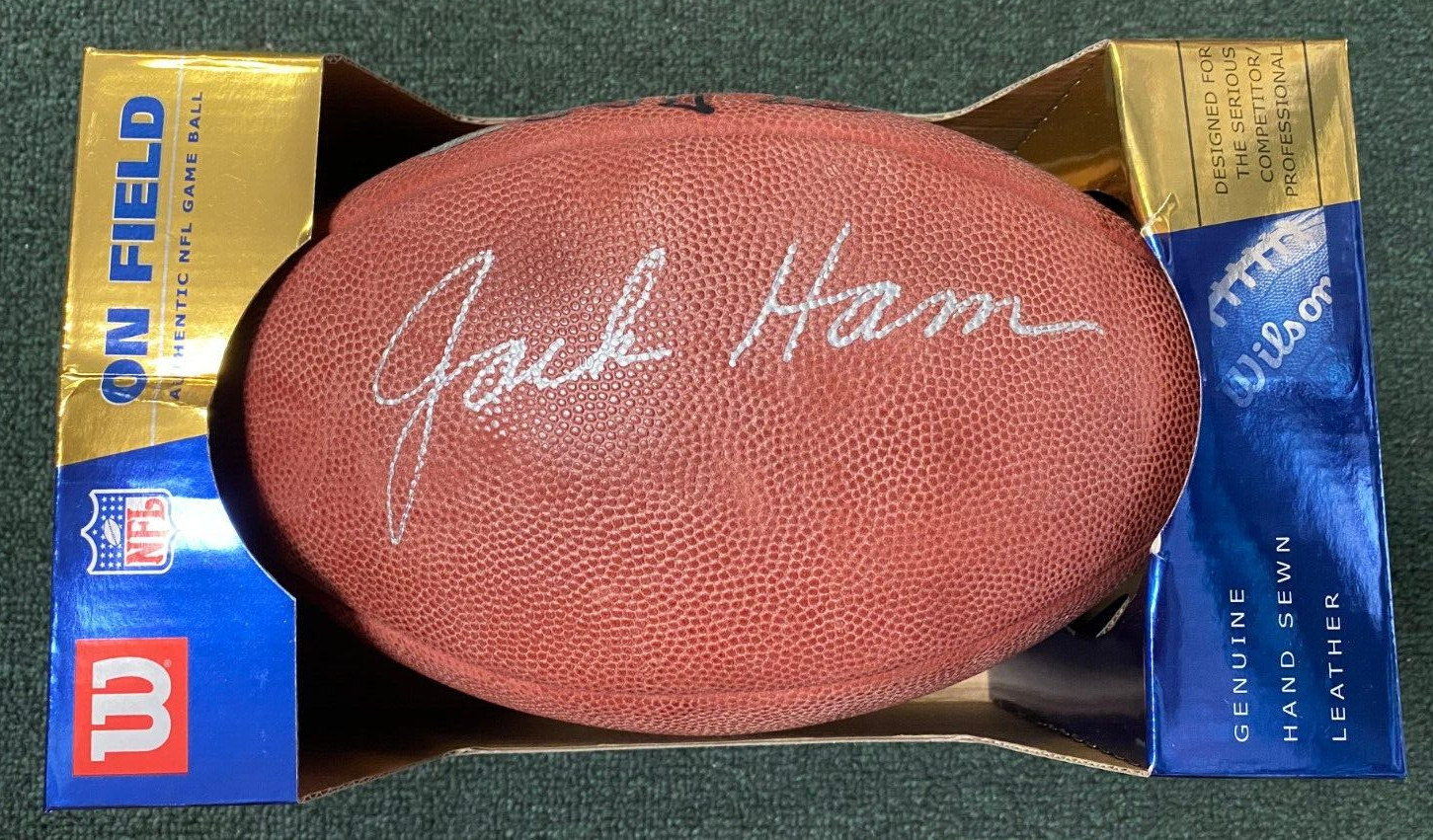 JAM HAM STEELERS SIGNED AUTOGRAPHED WILSON AUTHENTIC FOOTBALL STEINER