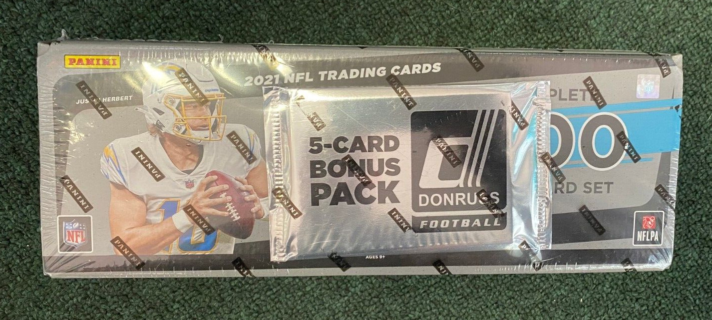 2021 DONRUSS FOOTBALL COMPLETE SET WITH 5 CARD BONUS PACK COLLECTIBLE MEMORABILIA