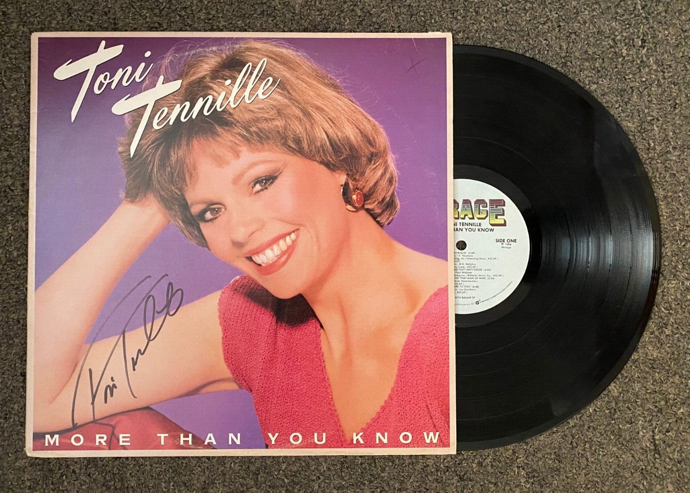 TONI TENNILLE MORE THAN YOU KNOW SIGNED AUTOGRAPHED VINYL ALBUM COVER W/COA