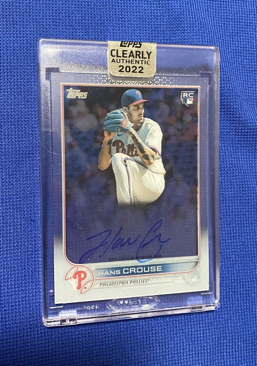 2022 TOPPS CLEARLY AUTHENTIC HANS CROUSE PHILLIES RC SIGNED AUTO AUTOGRAPH CARD