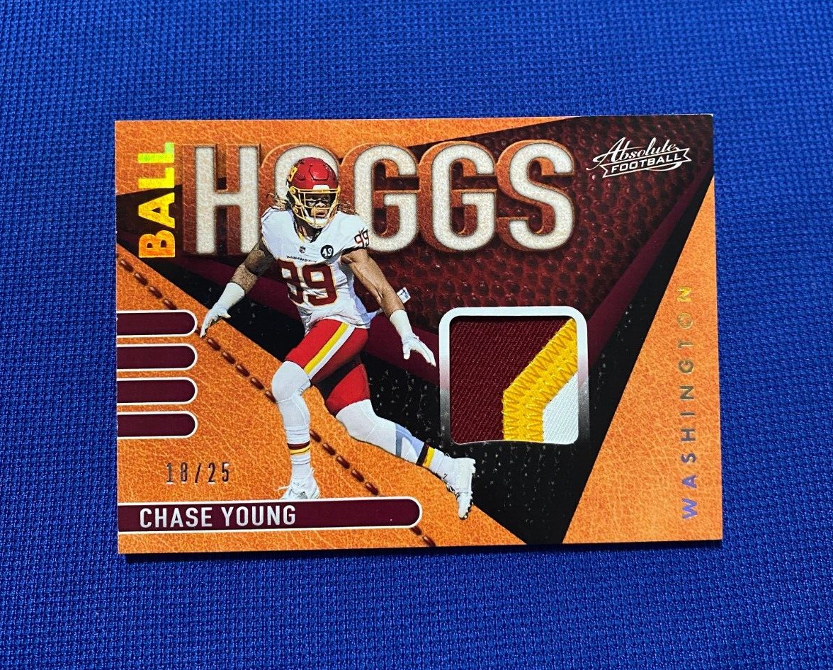 2021 PANINI ABSOLUTE CHASE YOUNG REDSKINS BALL HOGGS JERSEY PATCH CARD /25 #BH12