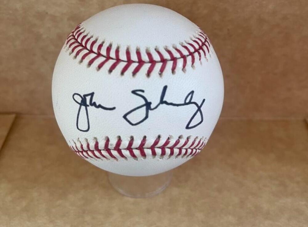 JOHN SCHUERHOLZ BRAVES GM SIGNED AUTOGRAPHED M.L. BASEBALL JSA AUTH