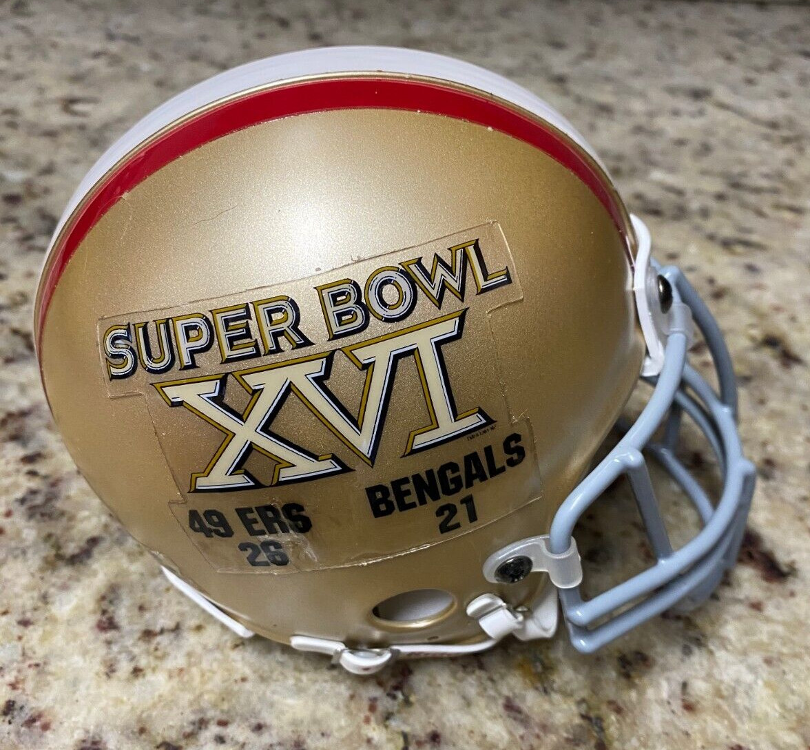 SUPER BOWL XVI 49ERS 26 BENGALS 21 RIDDELL MINI HELMET UNSIGNED RARE