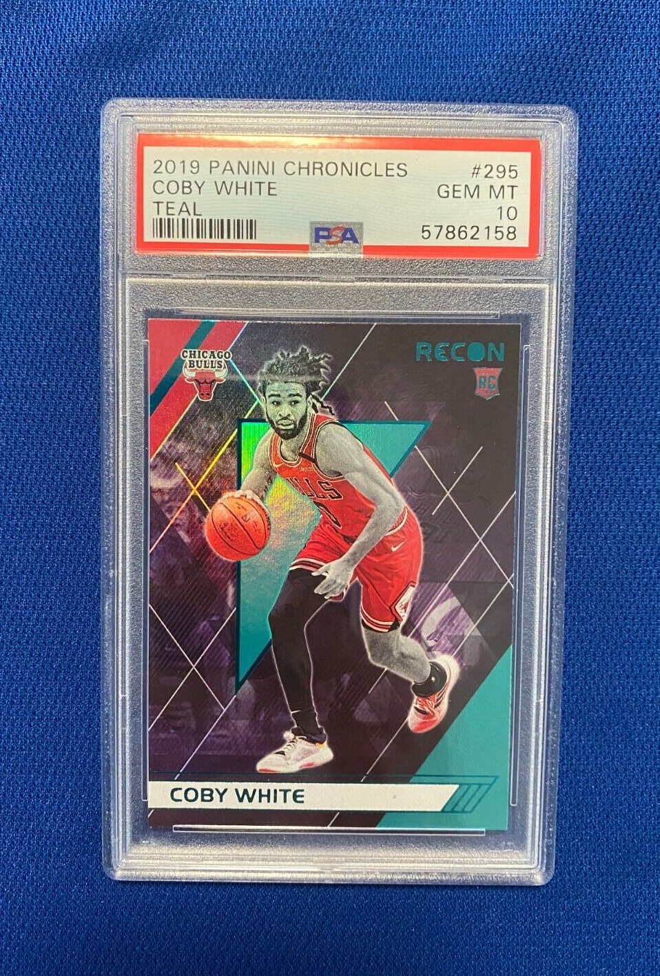 2019 PANINI CHRONICLES COBY WHITE CHICAGO BULLS #295 TEAL CARD PSA 10 GEM MINT