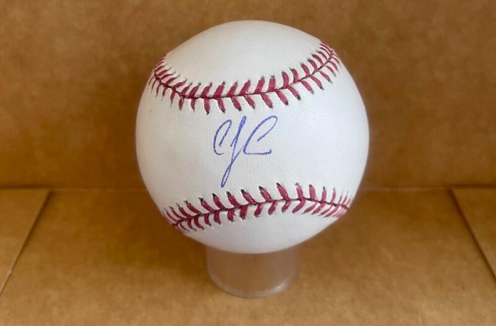C.J. CRON ANGELS TWINS SIGNED AUTO M.L. BASEBALL BECKETT AUTH