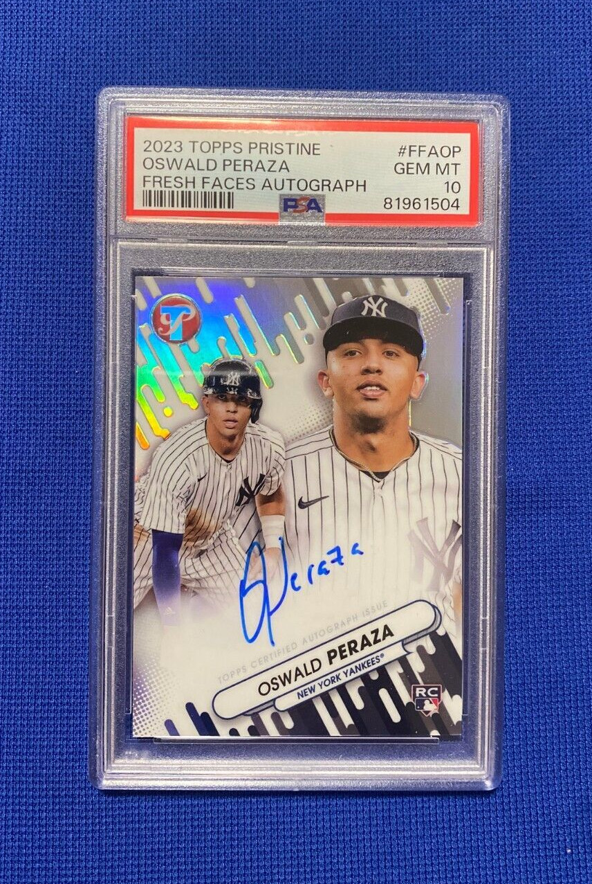 2023 TOPPS PRISTINE OSWALD PERAZA NY YANKEES FRESH FACES AUTOGRAPH AUTO PSA 10