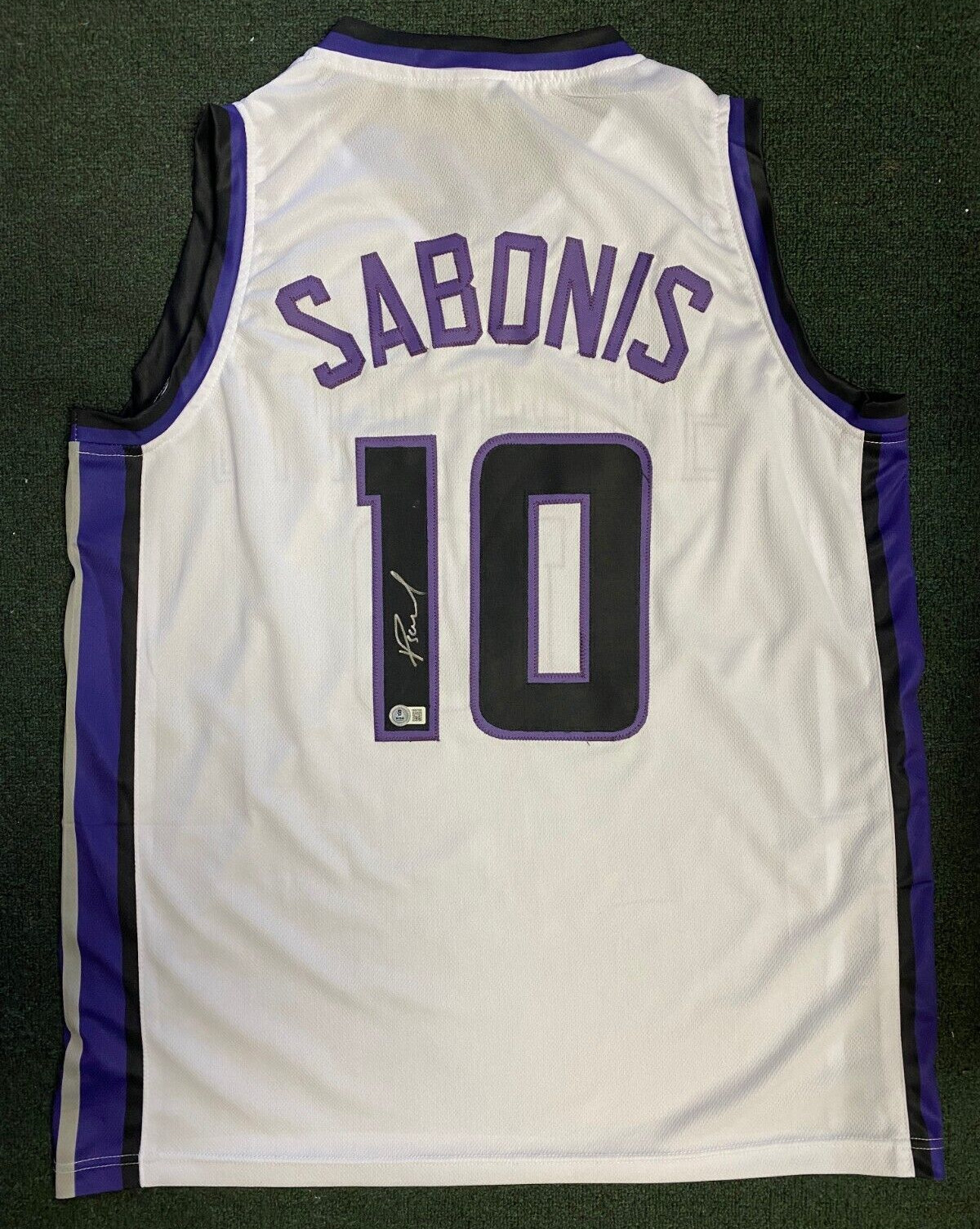DOMANTAS SABONIS #10 SACRAMENTO KINGS SIGNED AUTO CUSTOM JERSEY SZ XL BECKETT A
