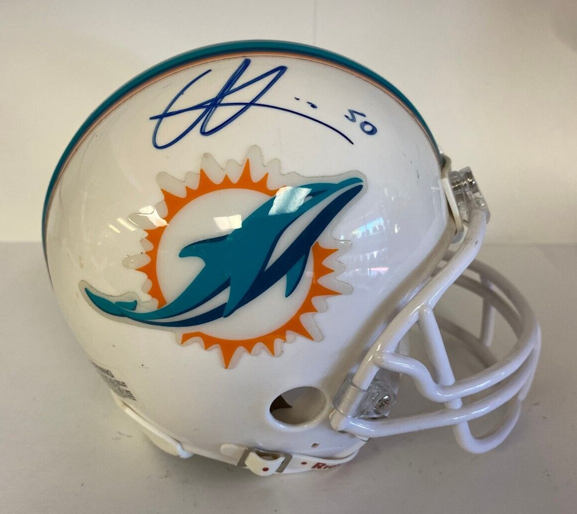 OLIVIER VERNON MIAMI DOLPHINS SIGNED AUTOGRAPHED RIDDELL MINI HELMET W/COA