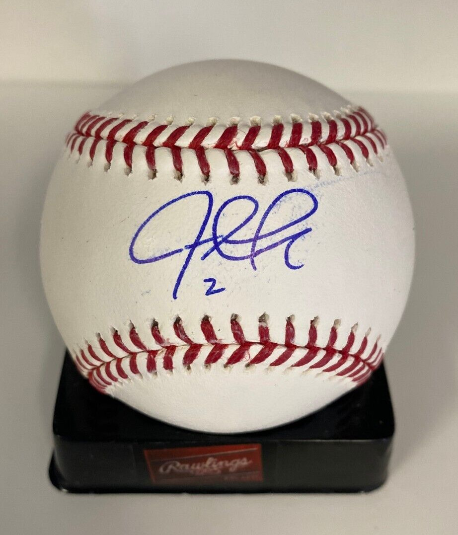 JUSTIN TURNER RED SOX/BLUE JAYS SIGNED AUTOGRAPHED M.L. BASEBALL BECKETT D