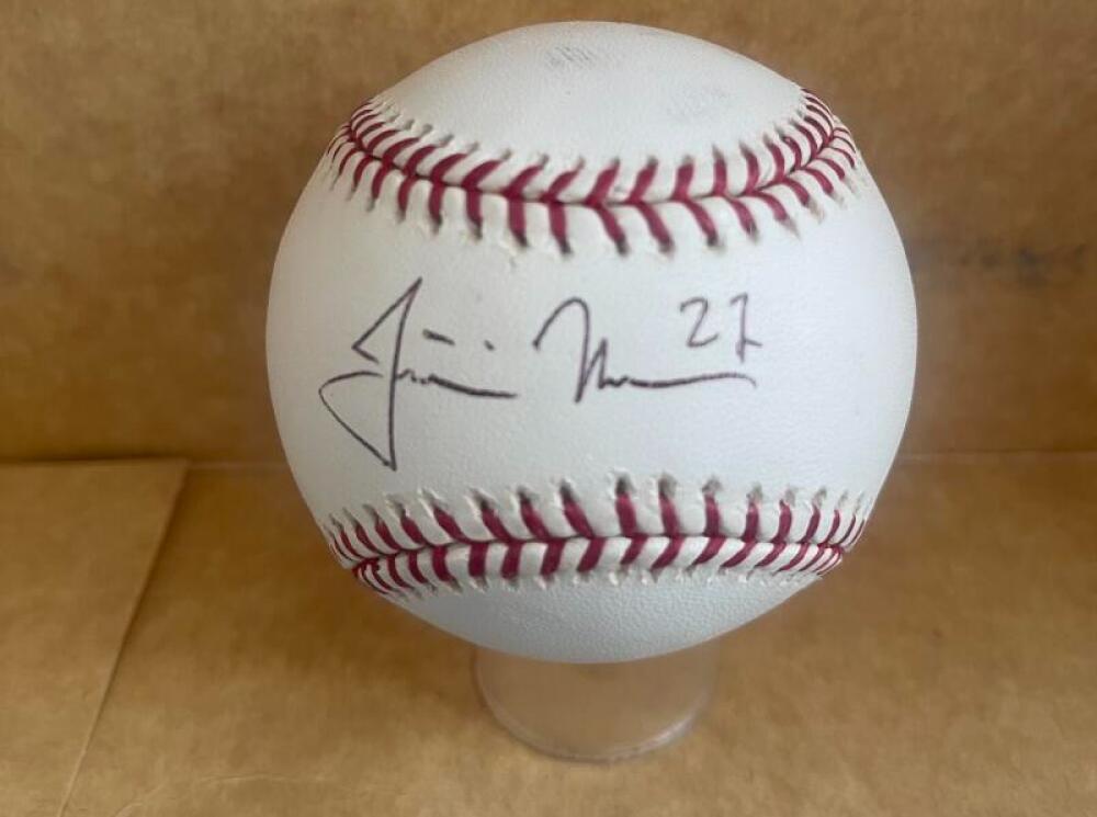 JUSTIN MORNEAU TWINS SIGNED AUTO M.L. BASEBALL BECKETT AUTH