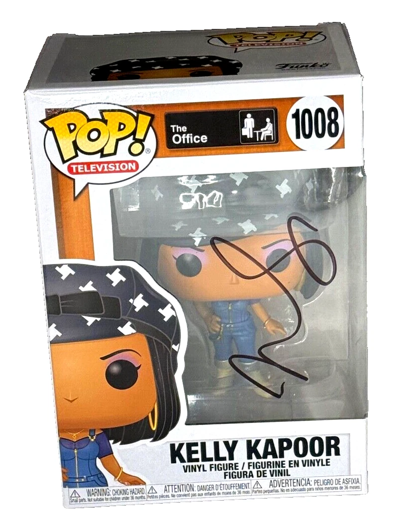 Mindy Kaling Signed Funko Pop The Office Kelly Kapoor 1008 Autograph Beckett COA
