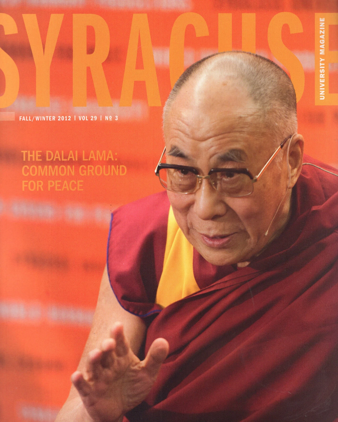 DALAI LAMA SYRACUSE UNIVERSITY MAGAZINE FROM 2012 AWESOME+HARD TO FIND