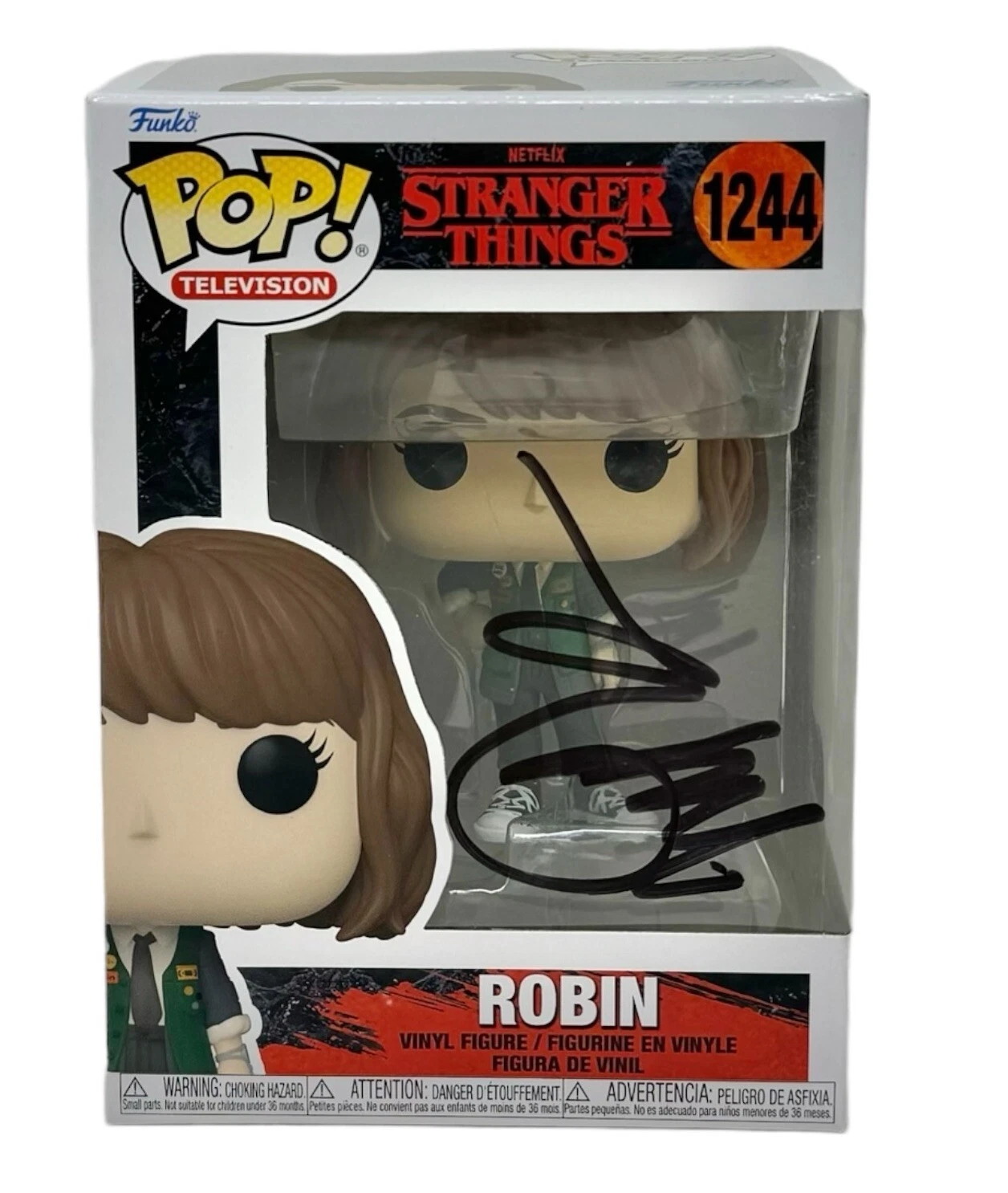 Maya Hawke Signed Funko Pop Stranger Things Robin #1244 Autograph Beckett COA