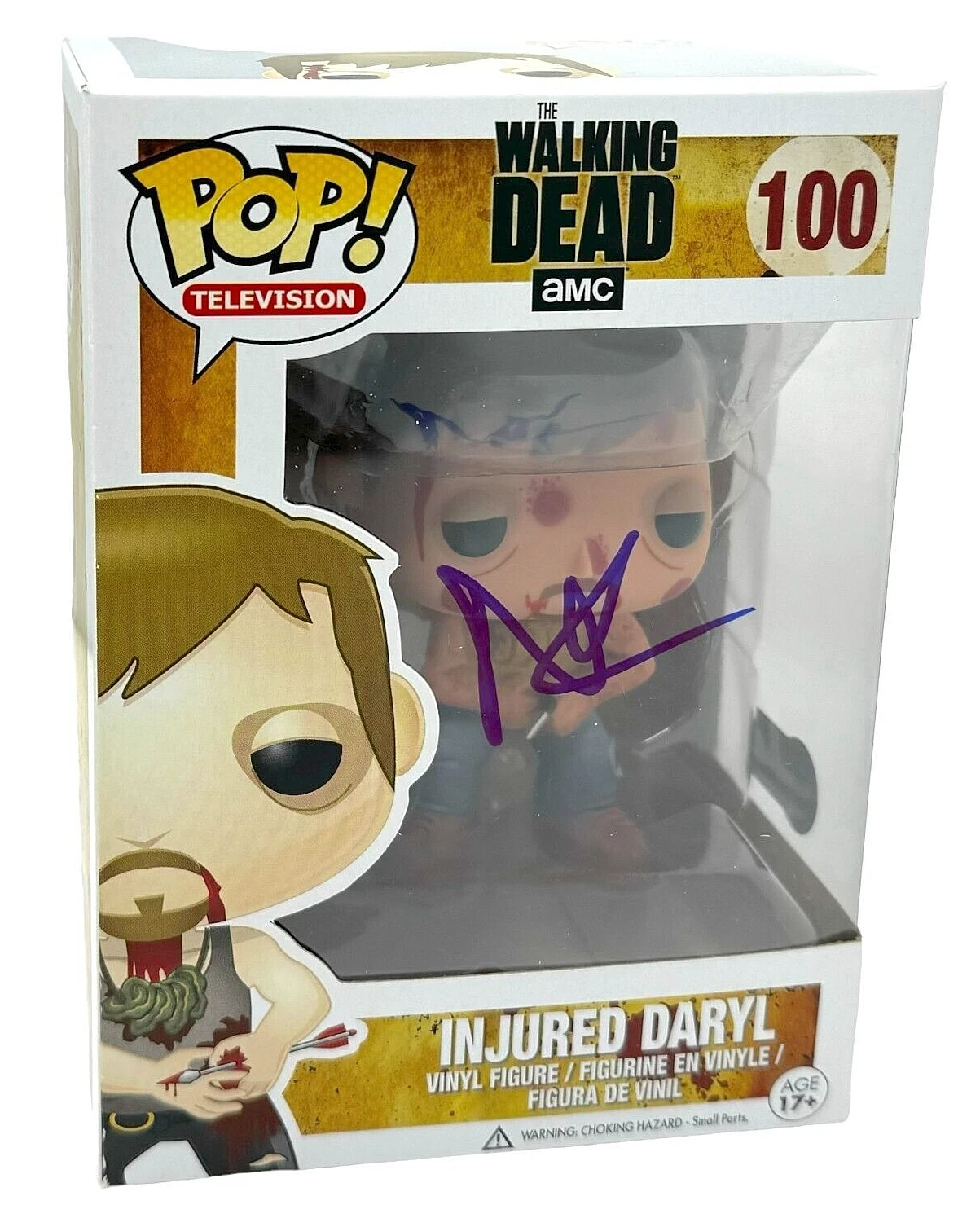 Norman Reedus Signed Funko Pop The Walking Dead Injured Daryl Autograph BAS COA