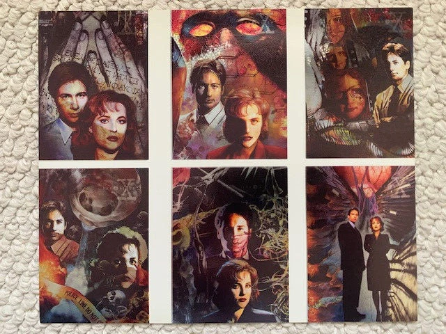 X-FILES 1995 TOPPS ETCHED FOIL UNCUT 6 CARD SHEET CREASED+DISCOUNTED
