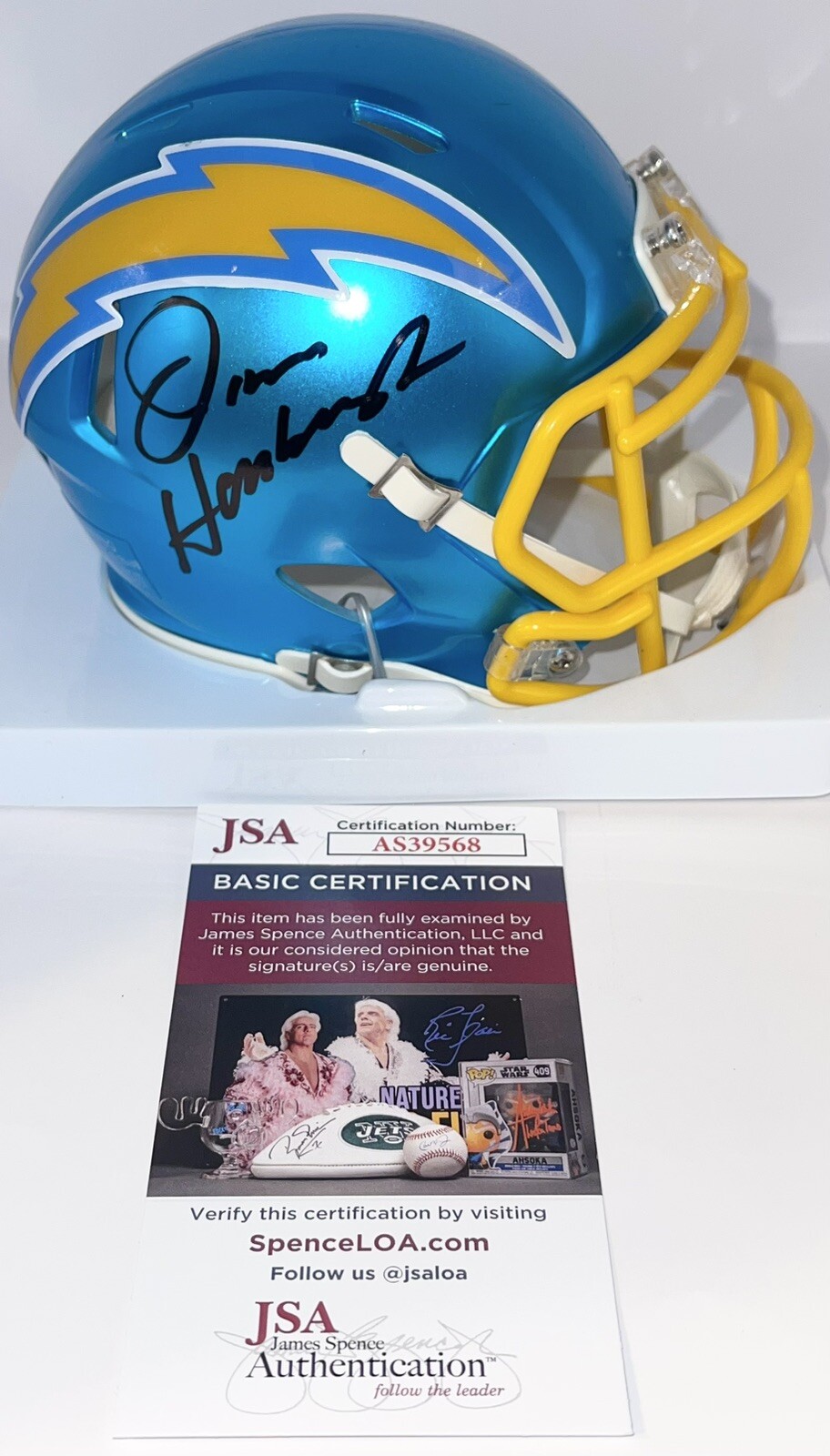Jim Harbaugh Signed Autographed Los Angeles Chargers Flash Mini Helmet JSA COA
