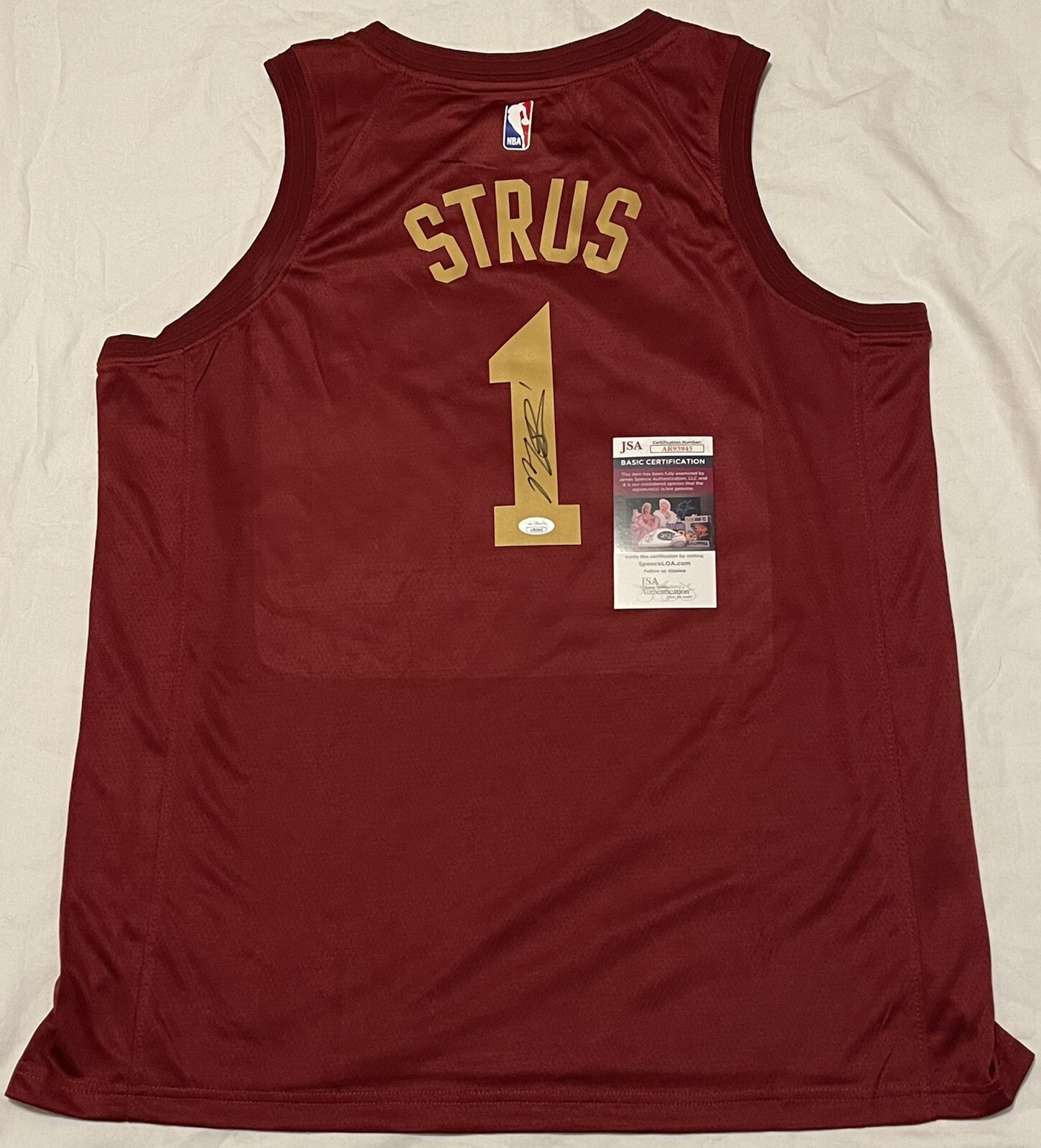 Max Strus Signed Autographed Cleveland Cavaliers Jersey JSA COA Shot Of The Year