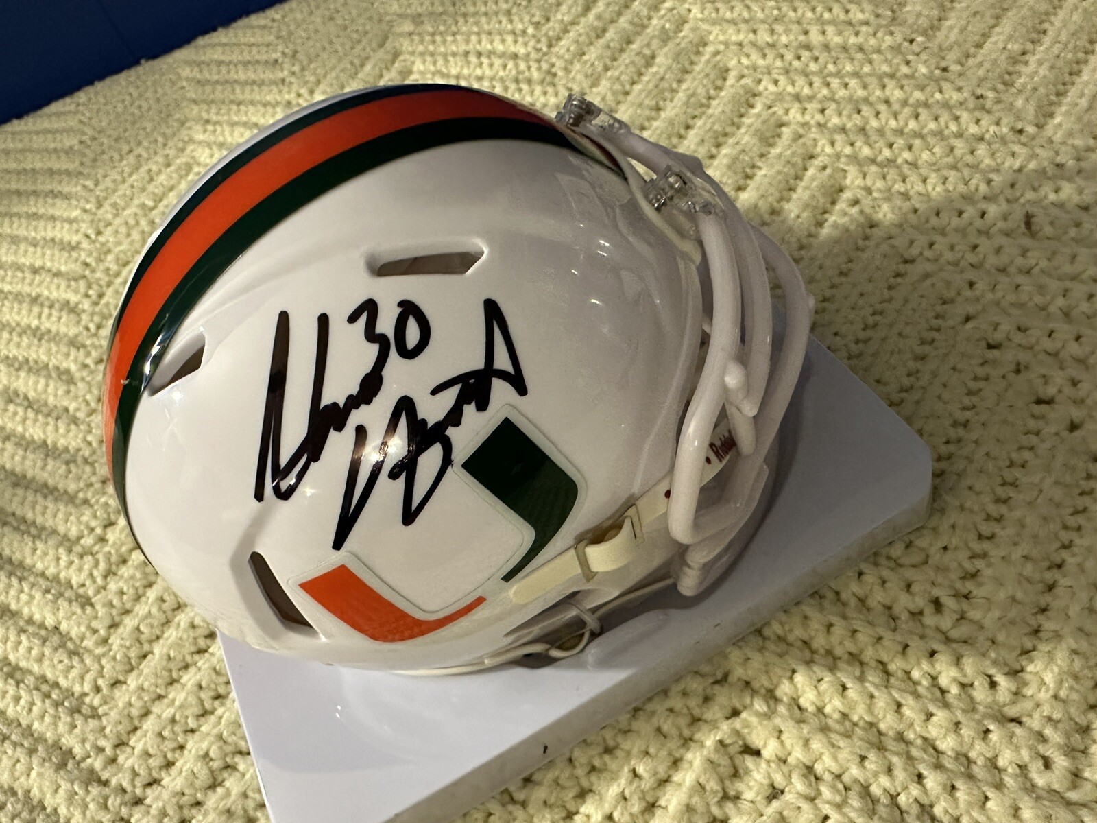 Alonzo Highsmith Signed Miami Hurricanes Mini Helmet Autographed