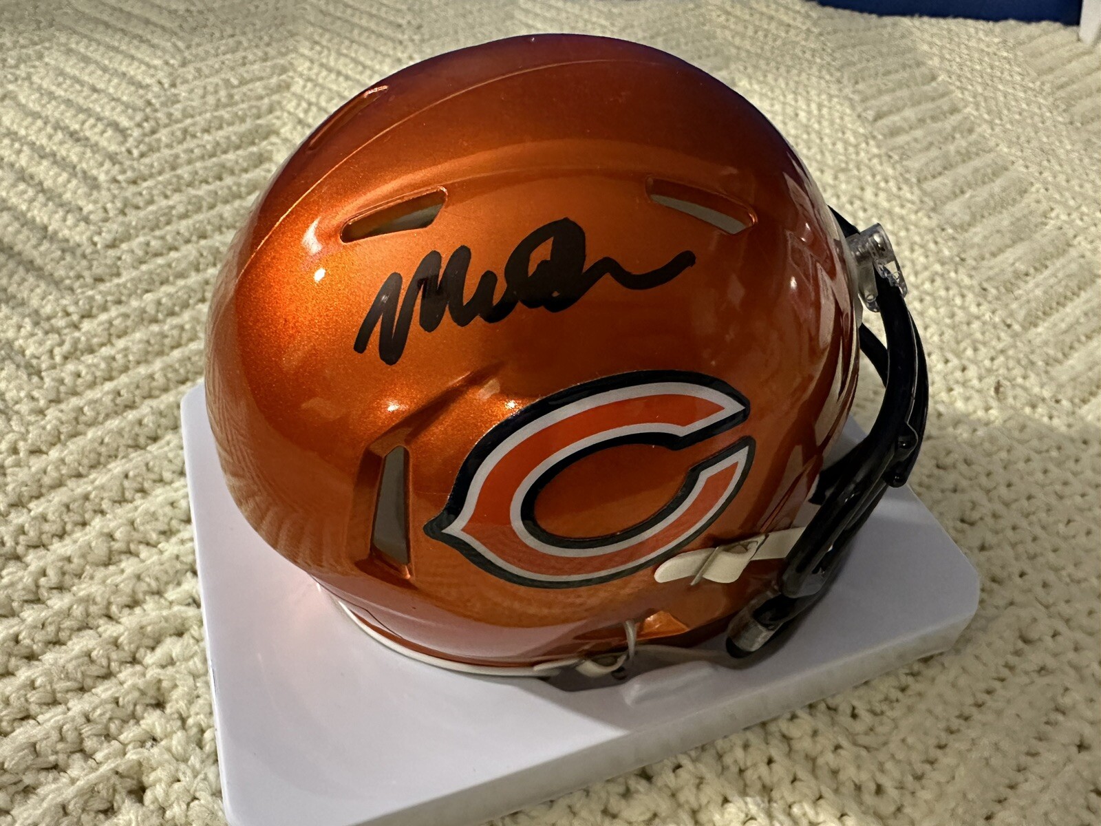 Coach Matt Eberflus Signed Mini Helmet Chicago Bears Autographed