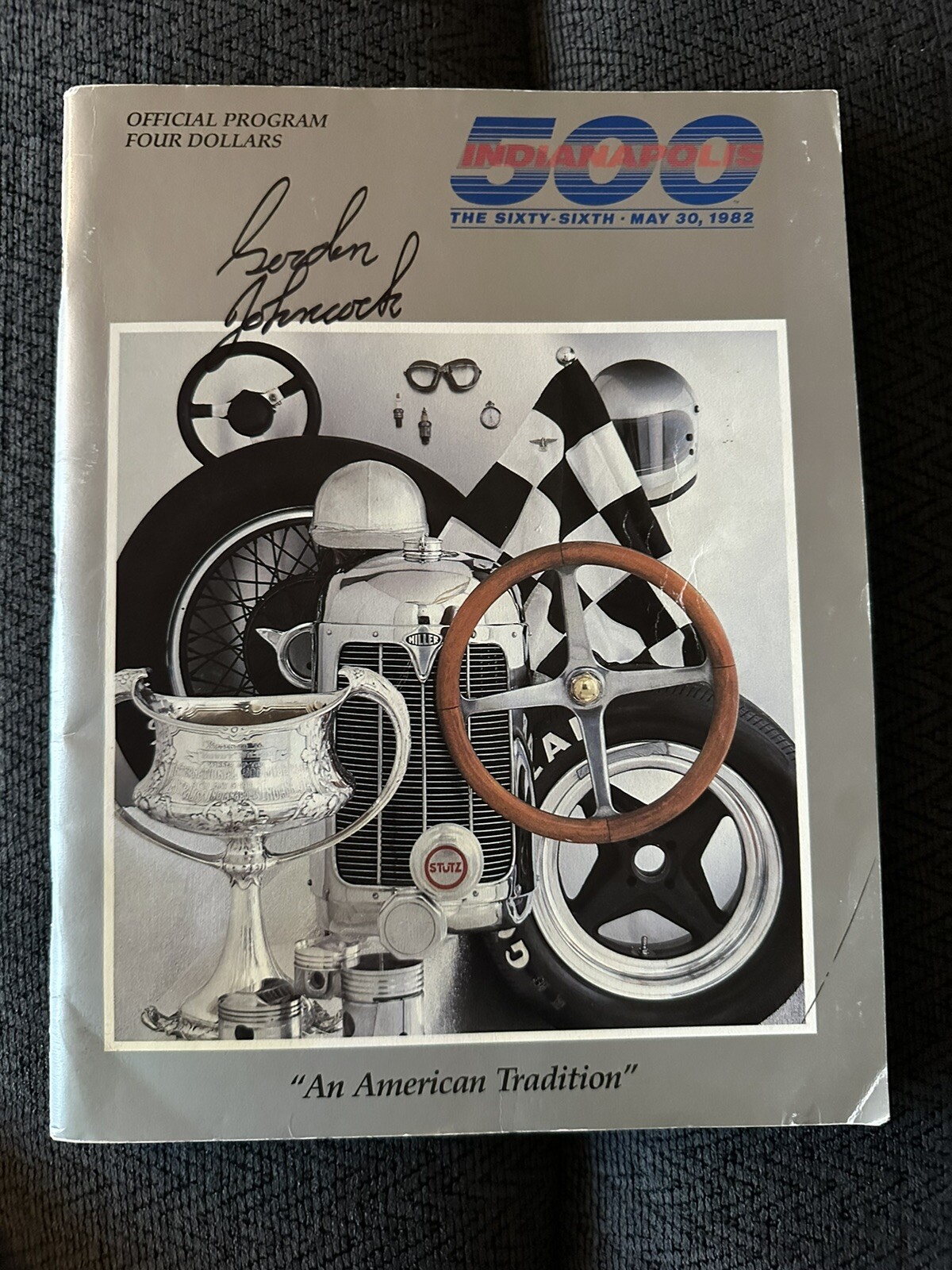 1982 Indy 500 Program Signed By Winner Gordon Johncock Autographed