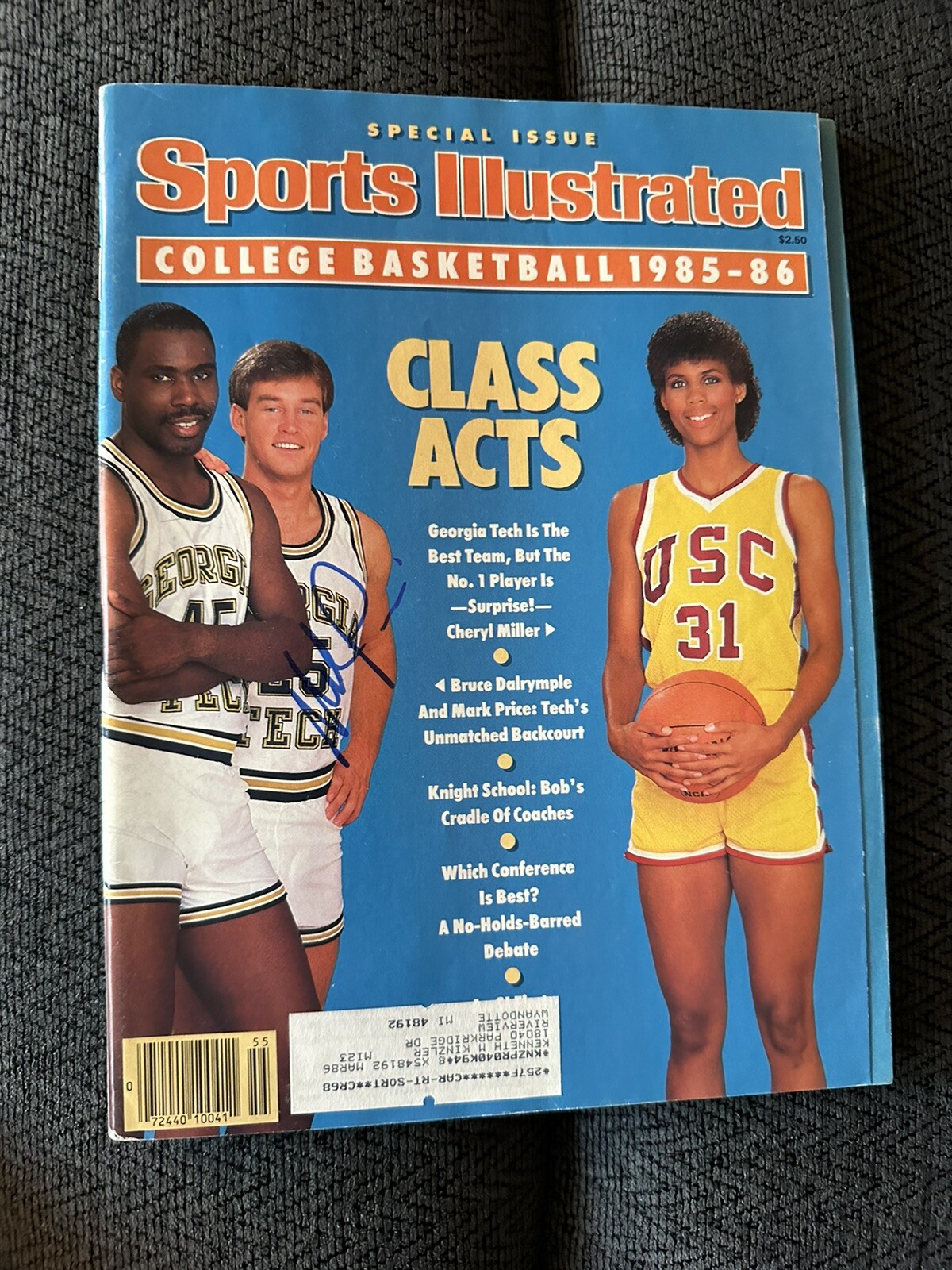 Mark Price Signed Sports Illustrated Magazine Autographed Georgia Tech 1985-1986