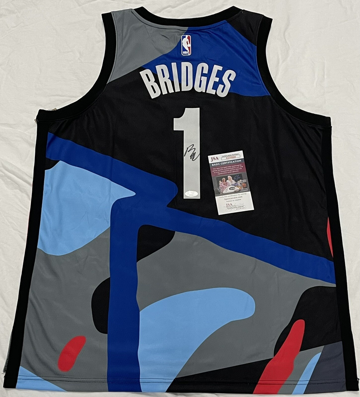 Mikel Bridges Signed Autographed Brooklyn Nets City Edition Jersey JSA COA
