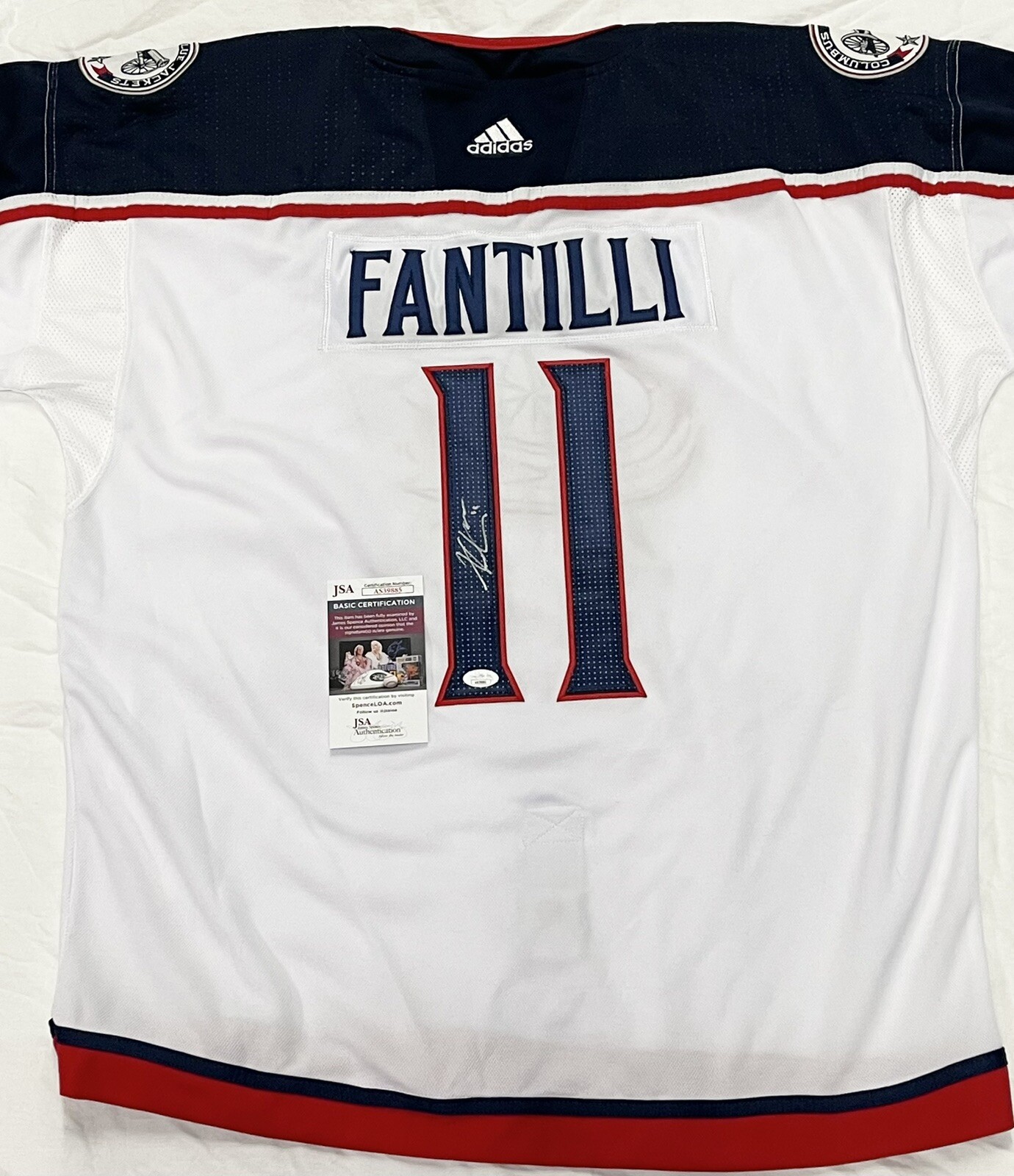 Adam Fantilli Signed Autographed Columbus Blue Jackets Jersey JSA COA ROY