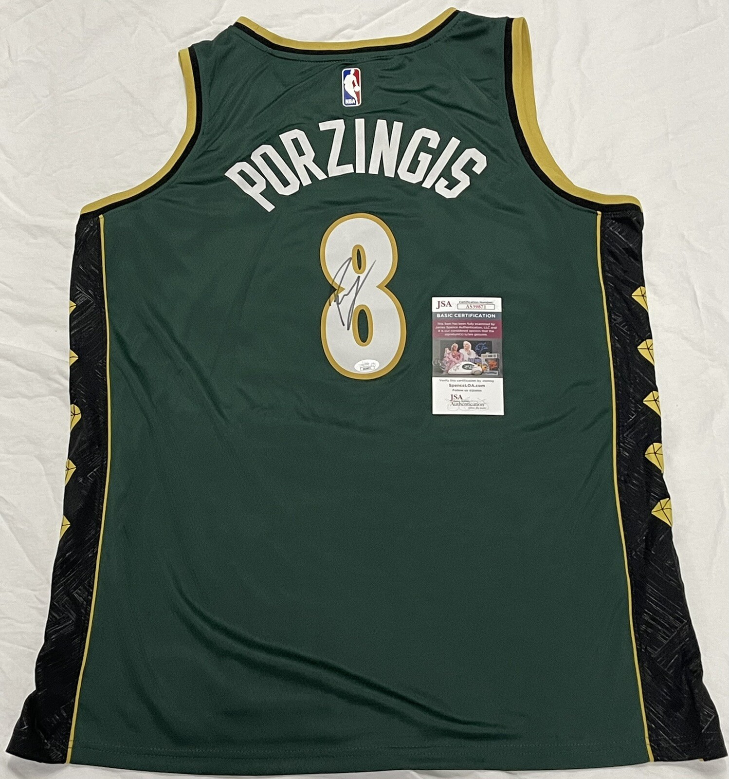 Kristaps Porziņģis Signed Autographed Boston Celtics Jersey JSA COA