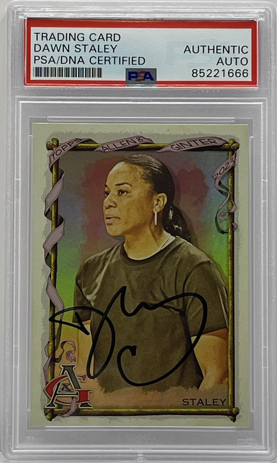 Dawn Staley Signed Auto 2023 Allen & Ginter Card South Carolina PSA/DNA Slabbed