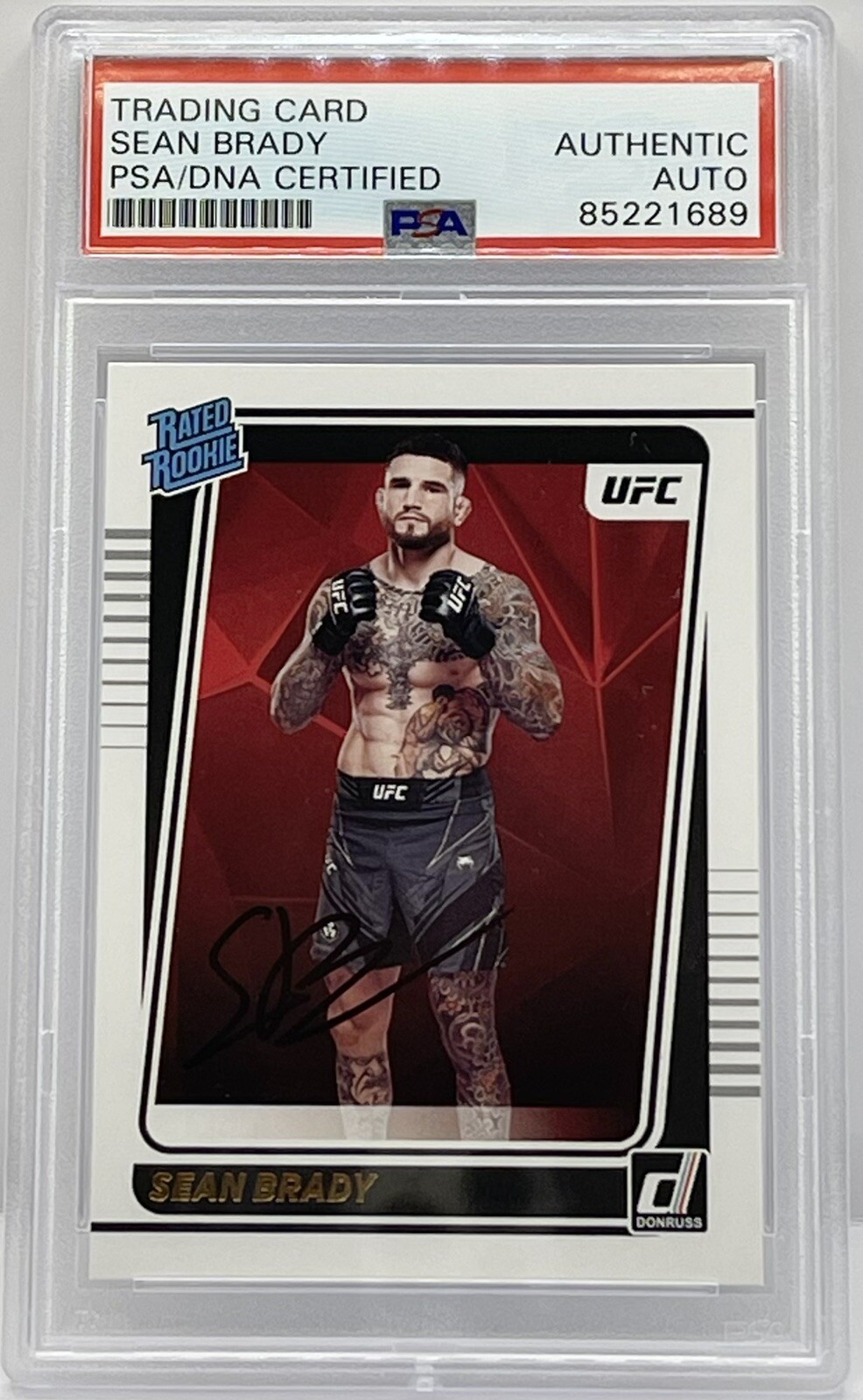 Sean Brady Signed 2022 Donruss Rookie Card UFC Fighter PSA/DNA Slabbed