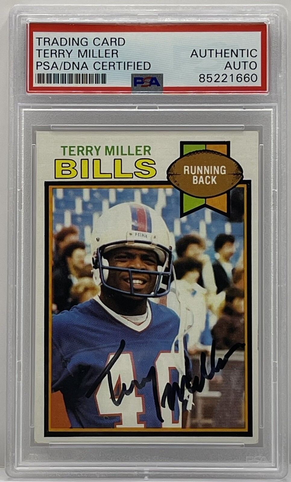 TERRY MILLER SIGNED 1979 TOPPS ROOKIE CARD OKLAHOMA STATE COWBOYS PSA/DNA SLAB COLLECTIBLE MEMORABILIA