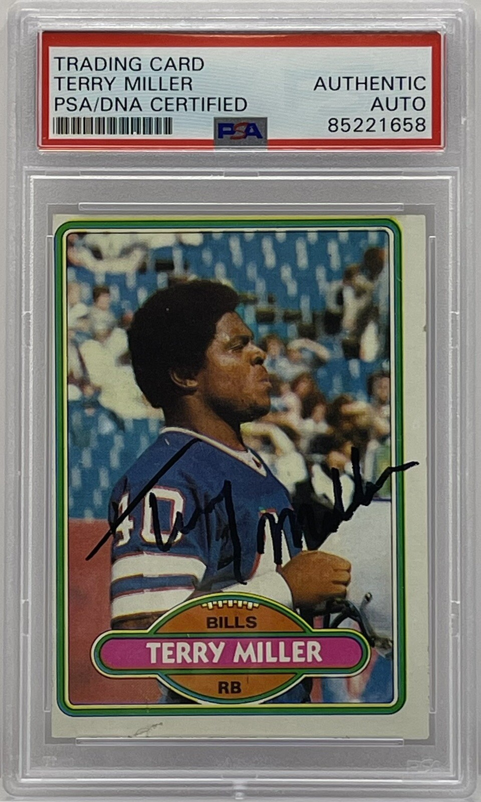 Terry Miller Signed 1980 Topps Rookie Card Oklahoma State Cowboys PSA/DNA Slab
