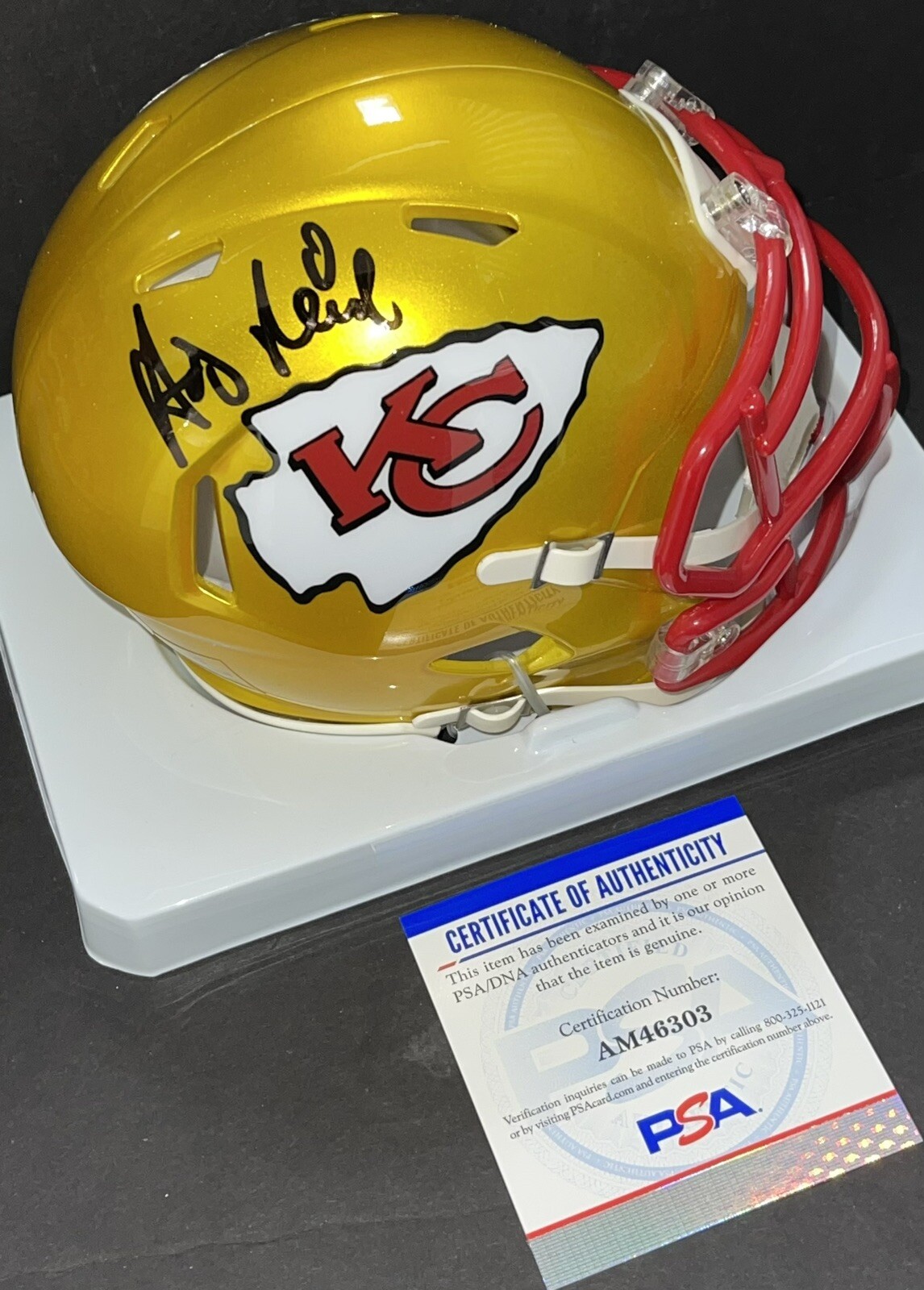 Andy Reid Signed Autographed Kansas City Chiefs Flash Mini Helmet PSA/DNA