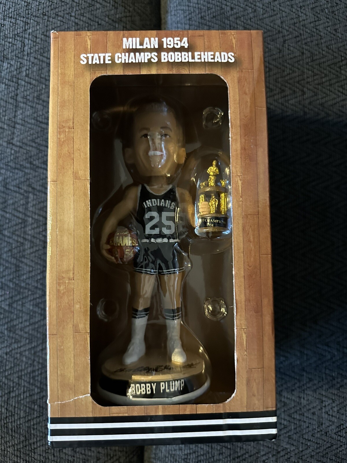 Bobby Plump Signed BOBBLEHEAD 1954 Milan Indians “Hoosiers” Movie Inspiration A