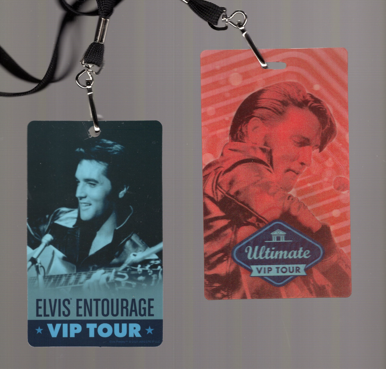 ELVIS PRESLEY LOT OF 2 DIFFERENT VIP TOUR LANYARDS FROM GRACELAND AWESOME