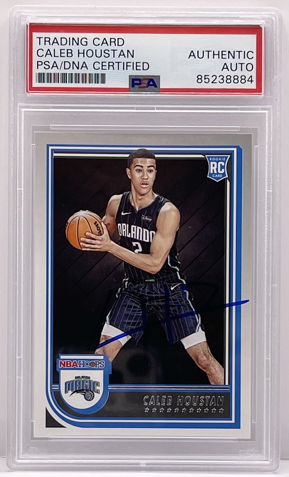 Caleb Houstan Signed 2022-23 NBA Hoops Rookie Card Orlando Magic PSA/DNA Slabbed